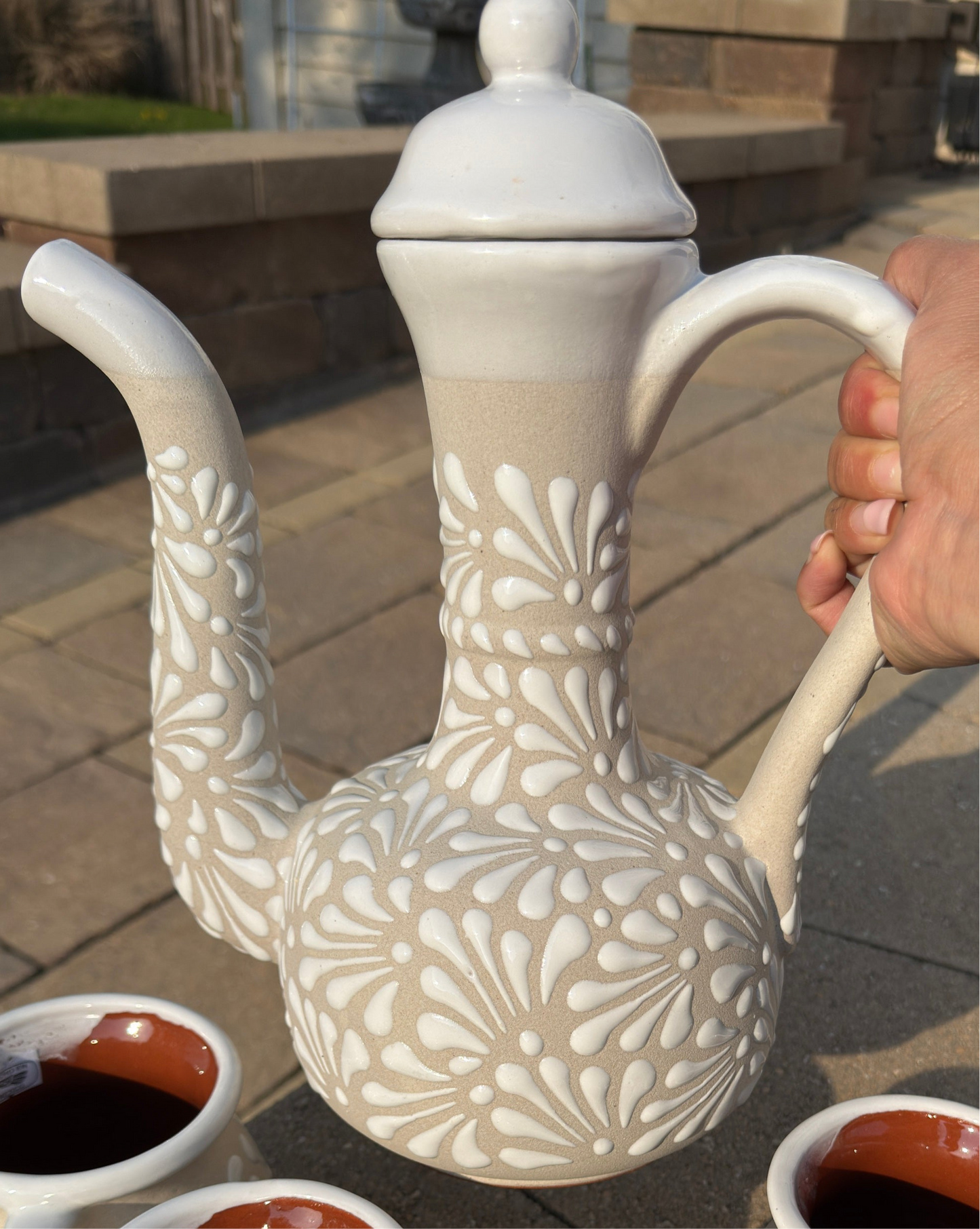 Cafetera Lux Ceramica beige/white