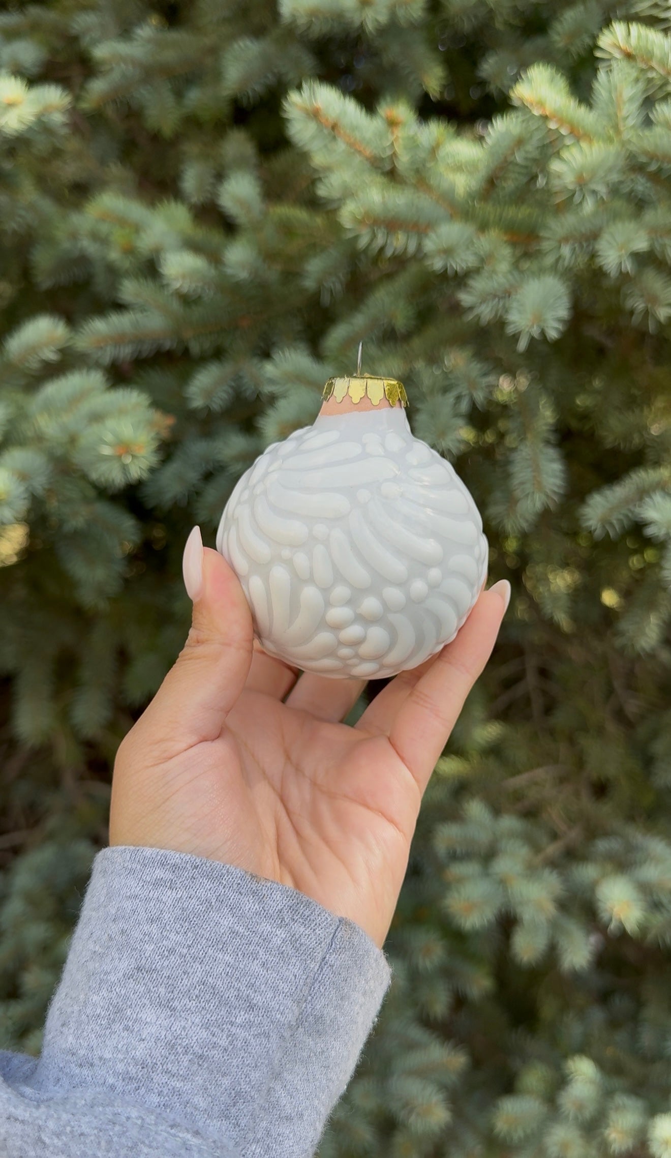 Talavera Esfera Gris/Blanco