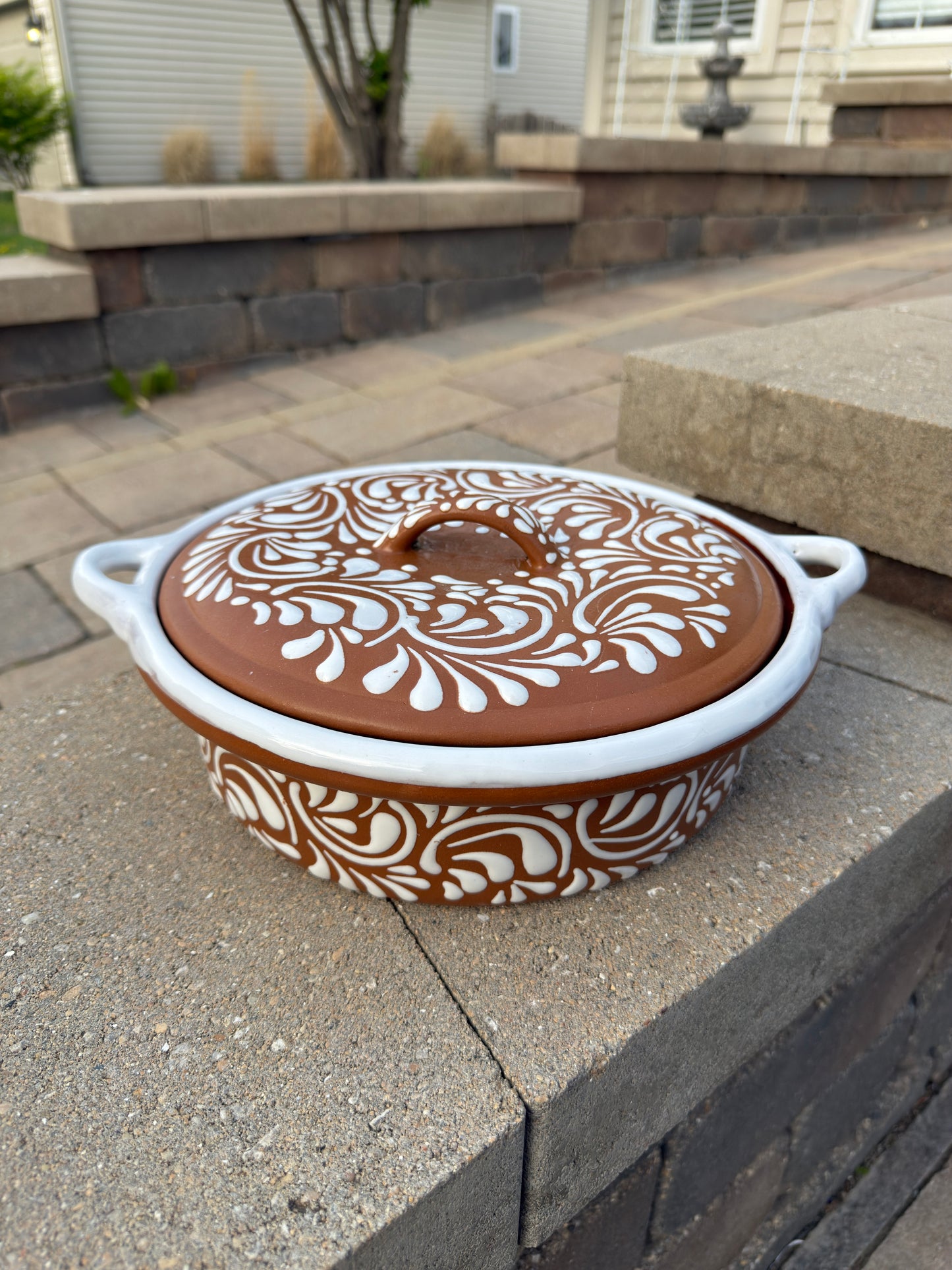 Cazuela con Tapa Brown/White