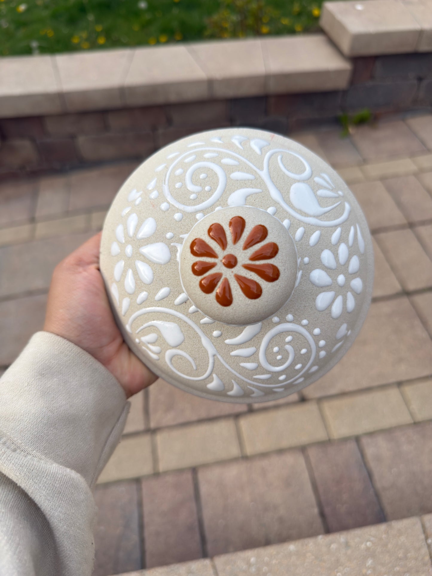 Olla Frijolero Ceramica Beige/White/Brown
