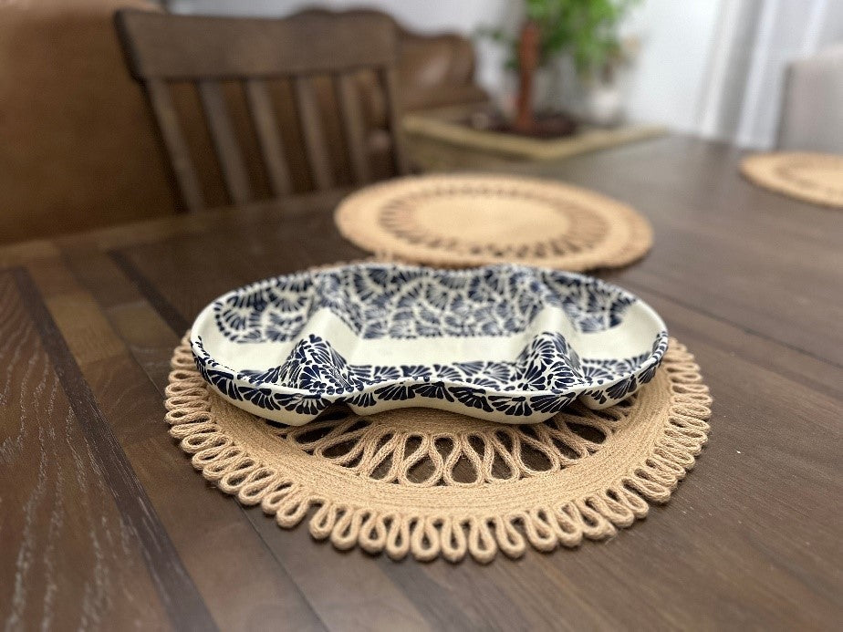 Botanero Largo Talavera (Split Cream/Blue)