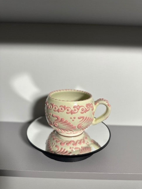 Chocolatera Talavera (Cream/Light Pink)