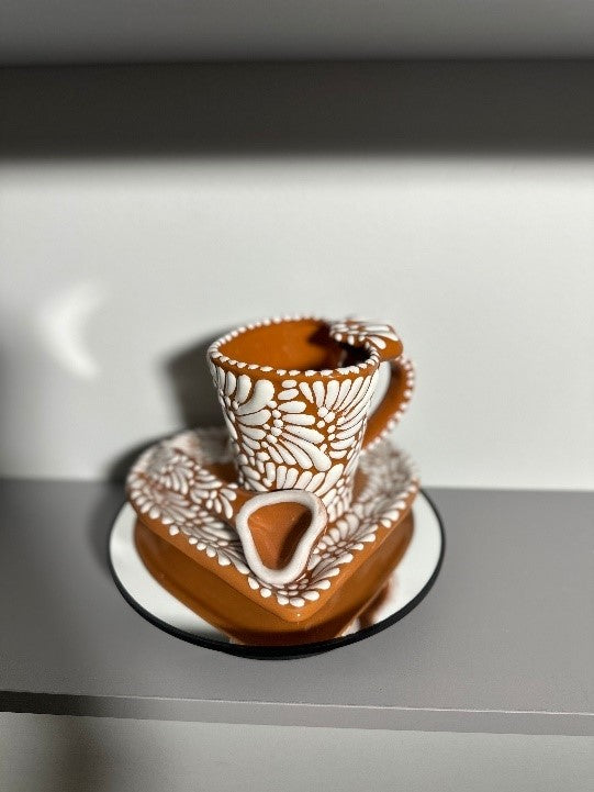 Taza Corazon Set (Brown/White)