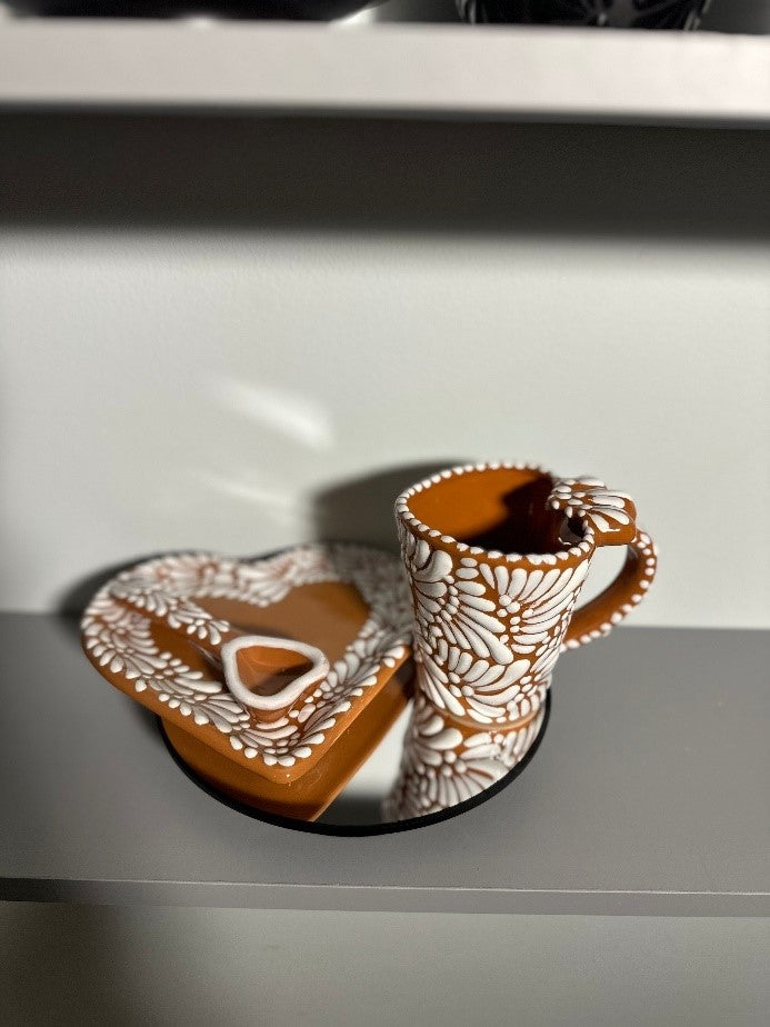 Taza Corazon Set (Brown/White)