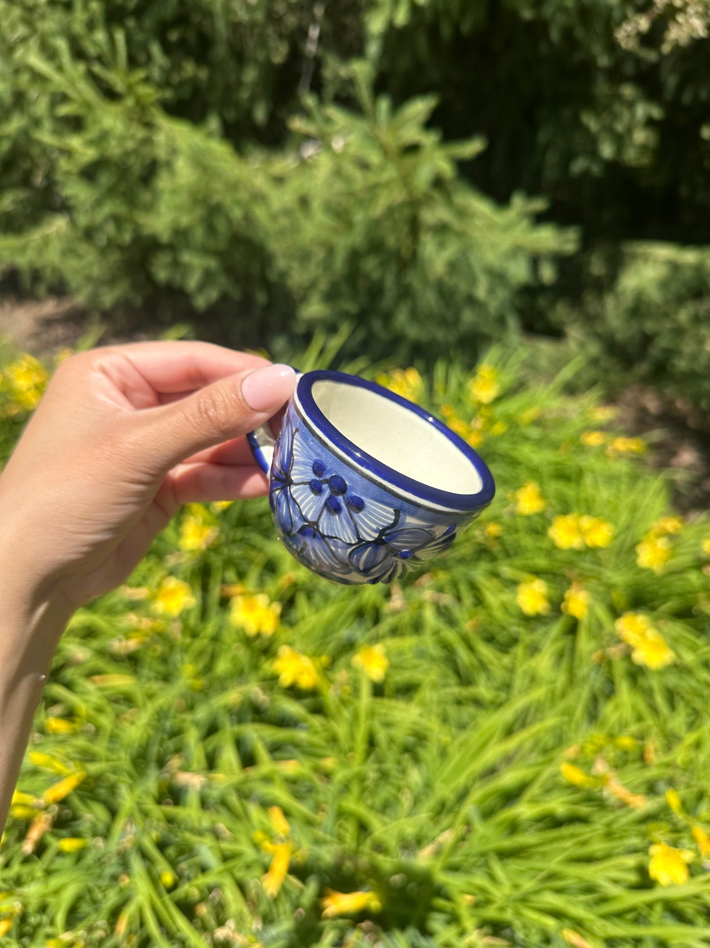 Talavera Mini Expresso Mug Floral Blue
