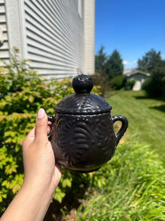 Talavera Sugar Container Black