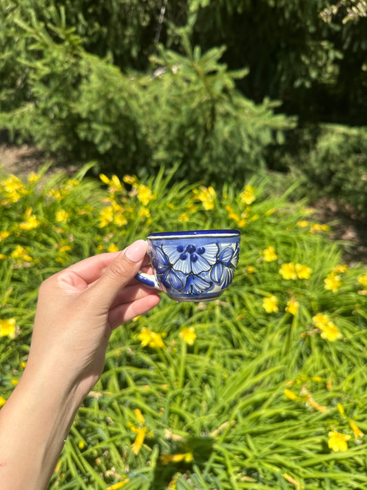Talavera Mini Expresso Mug Floral Blue