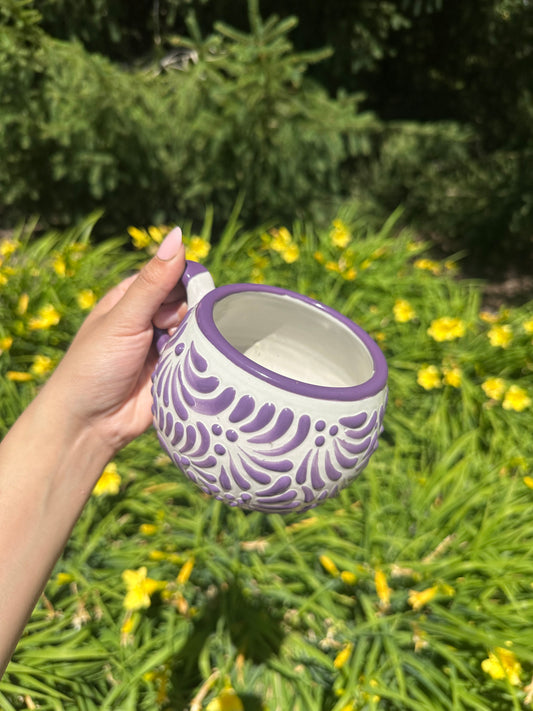 Talavera Chocolatera Purple Solid Rim