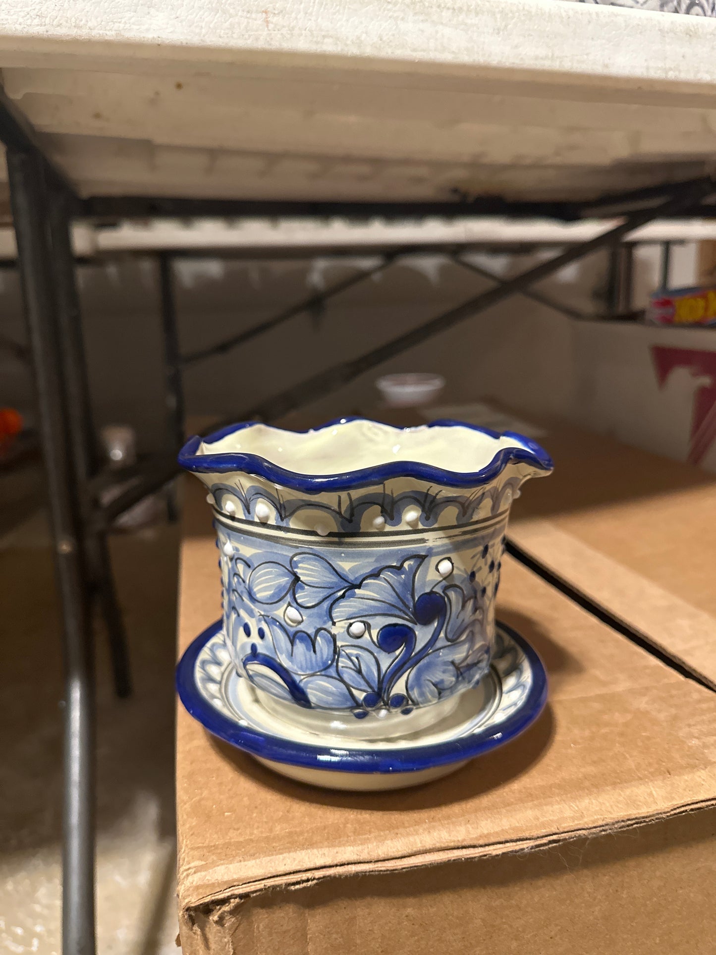 Talavera Violetera Blue/Flowers