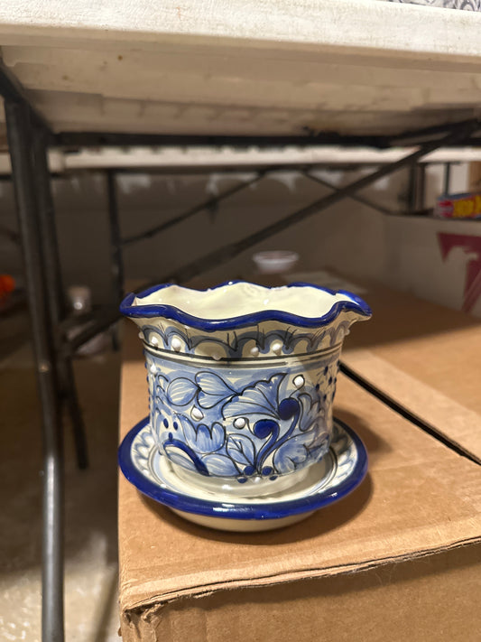 Talavera Violetera Blue/Flowers