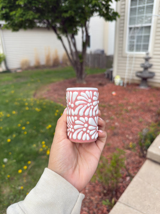 Talavera Tequilero "Shot Glass" Pink/White
