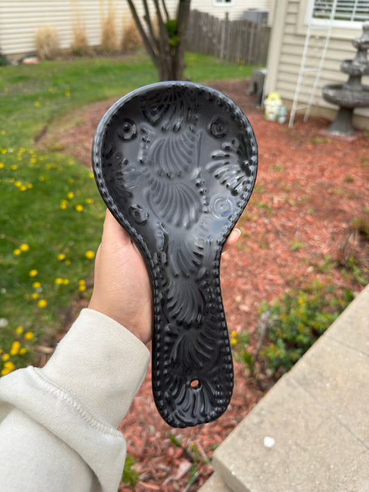 Talavera Porta Cuchara "Spoon Rest" Black/Black