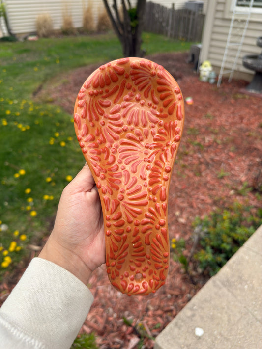 Talavera Porta Cuchara "Spoon Rest" Brown/Terracota