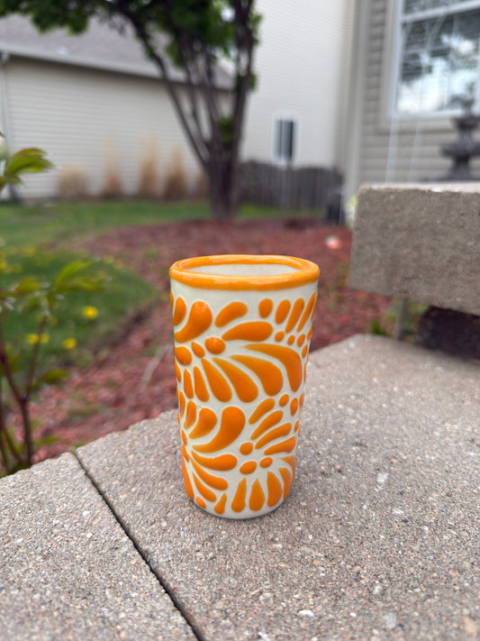 Talavera Tequilero "Shot Glass" Beige/Yellow