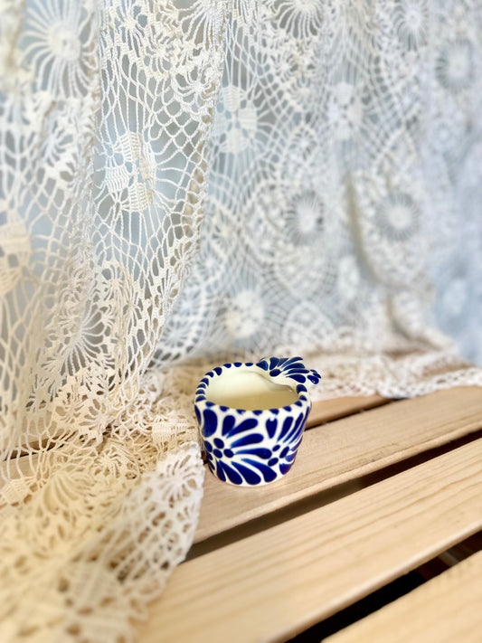 Talavera Mezcalero Corazon Blue/White