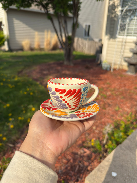 Talavera Espresso Mug Set Beige/Multi-color