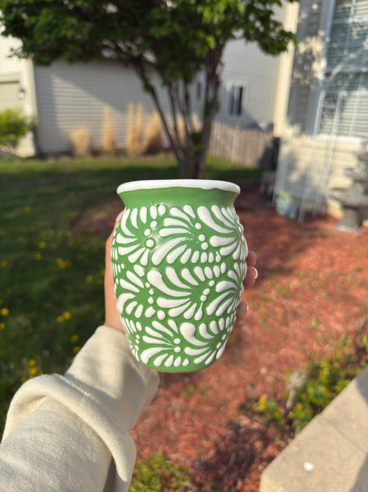 Talavera Cantaro Small (Cup) Green/White