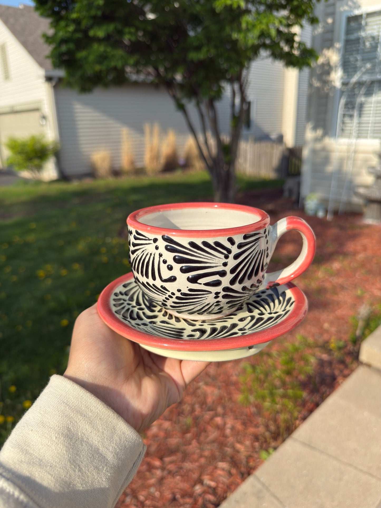 Talavera Mug Set Beige/Black/Pink