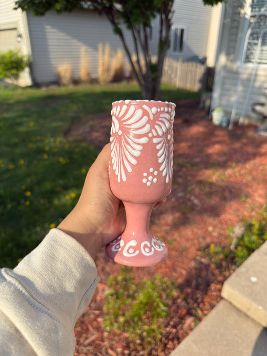 Talavera Vaso Champagne Pink/White