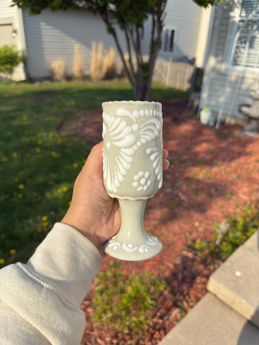Talavera Vaso Champagne Beige/White