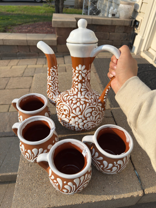 Cafetera Lux Ceramica Brown/White