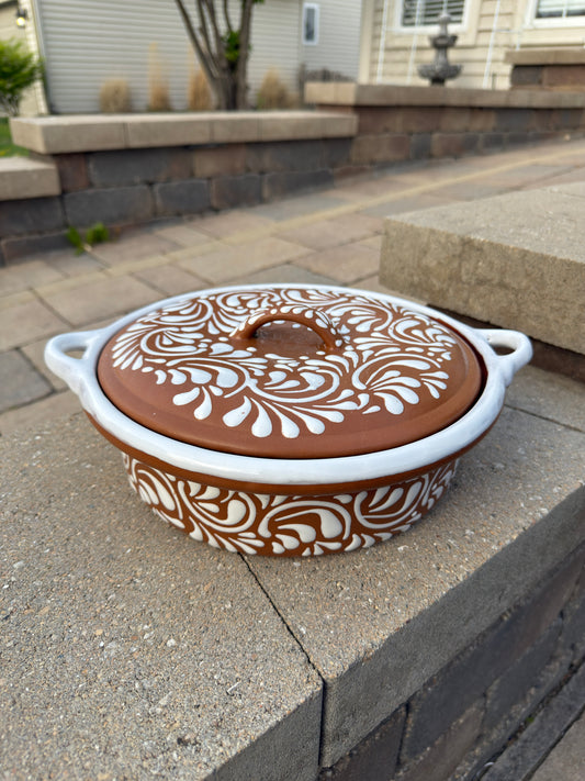 Cazuela con Tapa Brown/White