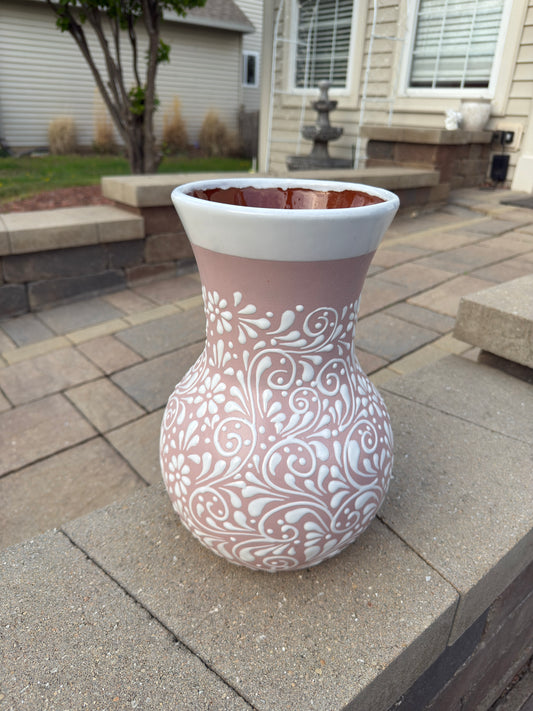 Florero XL Ceramica Pink/White