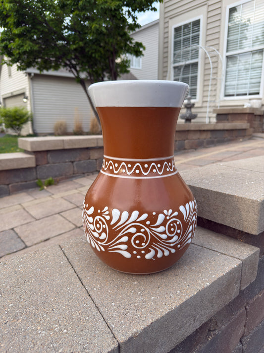 Florero Ceramica XL Brown/white