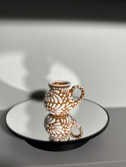 Jarrito Mini Talavera (Brown/White)