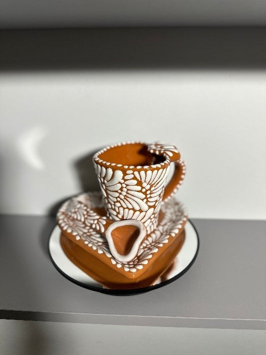 Taza Corazon Set (Brown/White)